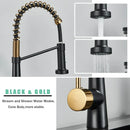 GobekUsa Black Gold Kitchen Faucet with Pull Down Sprayer
