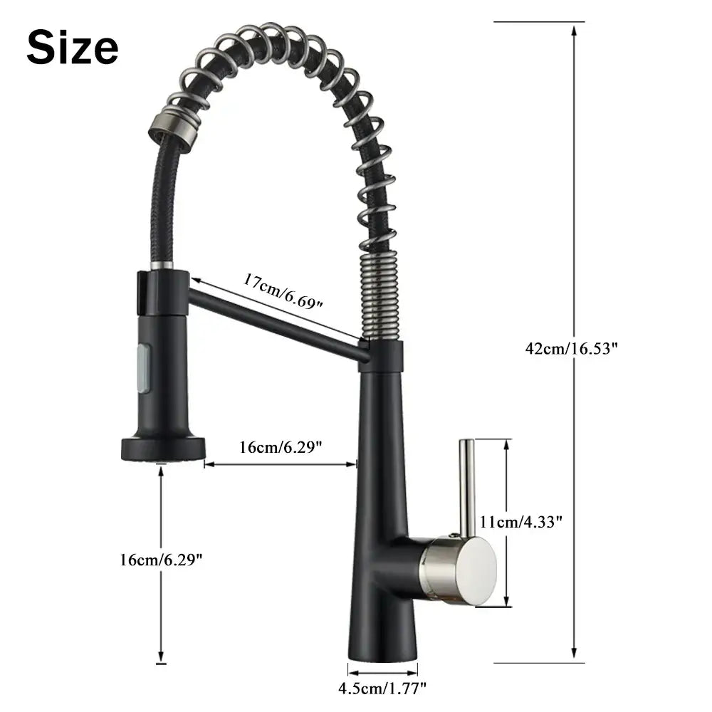 GobekUsa Black Gold Kitchen Faucet with Pull Down Sprayer, photo 6 of 10