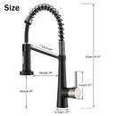 GobekUsa Black Gold Kitchen Faucet with Pull Down Sprayer