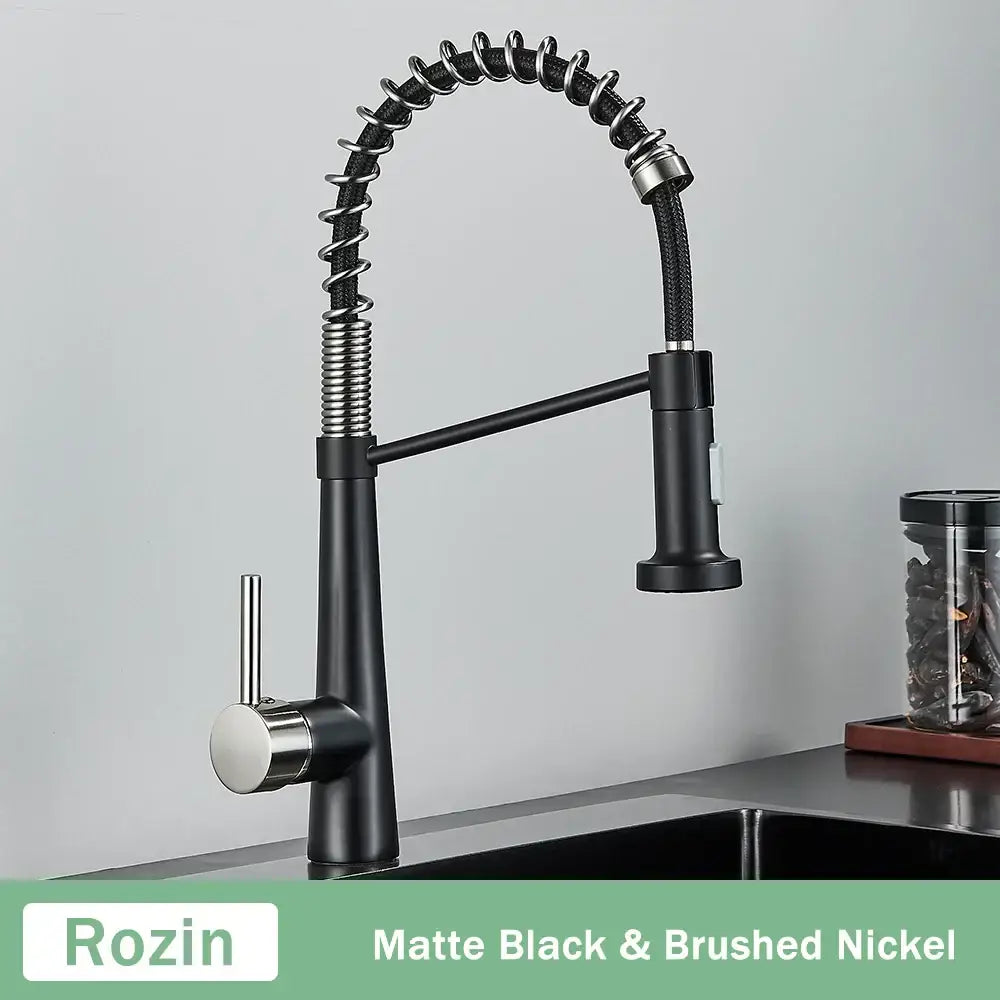 GobekUsa Black Gold Kitchen Faucet with Pull Down Sprayer, photo 7 of 10