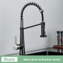 GobekUsa Black Gold Kitchen Faucet with Pull Down Sprayer