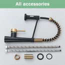 GobekUsa Black Gold Kitchen Faucet with Pull Down Sprayer