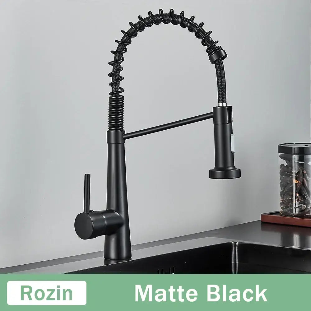 GobekUsa Black Gold Kitchen Faucet with Pull Down Sprayer, photo 9 of 10