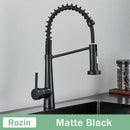 GobekUsa Black Gold Kitchen Faucet with Pull Down Sprayer