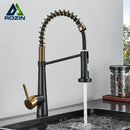 GobekUsa Black Gold Kitchen Faucet with Pull Down Sprayer