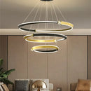 GobekUsa Black Gold LED Ceiling Chandelier Crystal Decorative Pendant Lamp for Dining Room Bedroom