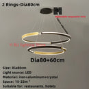 GobekUsa Black Gold LED Ceiling Chandelier Crystal Decorative Pendant Lamp for Dining Room Bedroom