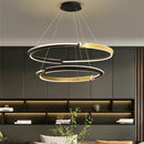 GobekUsa Black Gold LED Ceiling Chandelier Crystal Decorative Pendant Lamp for Dining Room Bedroom