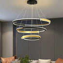 GobekUsa Black Gold LED Ceiling Chandelier Crystal Decorative Pendant Lamp for Dining Room Bedroom