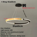 GobekUsa Black Gold LED Ceiling Chandelier Crystal Decorative Pendant Lamp for Dining Room Bedroom