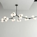 GobekUsa Black Gold LED Glass Ball Chandelier for Living Room, Kitchen, Bedroom Décor