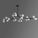 GobekUsa Black Gold LED Glass Ball Chandelier for Living Room, Kitchen, Bedroom Décor