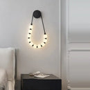 GobekUsa Black Gold LED Her Necklace Wall Lamp Sconce for Bedroom & Corridor