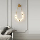 GobekUsa Black Gold LED Her Necklace Wall Lamp Sconce for Bedroom & Corridor