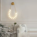 GobekUsa Black Gold LED Her Necklace Wall Lamp Sconce for Bedroom & Corridor