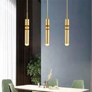 GobekUsa Black Gold LED Tube Pendant Lamp for Home Shop Glass Chandelier