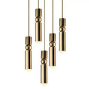 GobekUsa Black Gold LED Tube Pendant Lamp for Home Shop Glass Chandelier