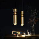 GobekUsa Black Gold LED Tube Pendant Lamp for Home Shop Glass Chandelier