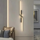 GobekUsa Black Gold LED Wall Lights: Modern Wall Sconce for TV Background, Bedroom, Stairs