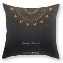 Luxury black gold mandala throw pillowcase bedroom decor by Decorbites