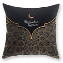 Luxury black gold mandala throw pillowcase bedroom decor by Decorbites