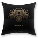 Luxury black gold mandala throw pillowcase bedroom decor by Decorbites