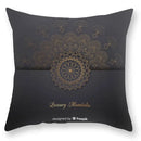 Luxury black gold mandala throw pillowcase bedroom decor by Decorbites