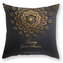 Luxury black gold mandala throw pillowcase bedroom decor by Decorbites