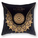 Luxury black gold mandala throw pillowcase bedroom decor by Decorbites