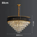 GobekUsa Black Gold Metal LED Chandelier Living Room Dining Modern Lustre Crystal Hanging Lamp