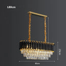 GobekUsa Black Gold Metal LED Chandelier Living Room Dining Modern Lustre Crystal Hanging Lamp