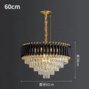 GobekUsa Black Gold Metal LED Chandelier Living Room Dining Modern Lustre Crystal Hanging Lamp