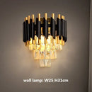 GobekUsa Black Gold Metal LED Chandelier Living Room Dining Modern Lustre Crystal Hanging Lamp