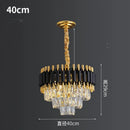 GobekUsa Black Gold Metal LED Chandelier Living Room Dining Modern Lustre Crystal Hanging Lamp