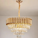 GobekUsa Black Gold Metal LED Chandelier Living Room Dining Modern Lustre Crystal Hanging Lamp