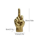 Modern black gold middle finger sculpture living room decor figurine by Decorbites