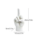 Modern black gold middle finger sculpture living room decor figurine by Decorbites