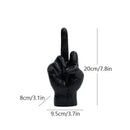 Modern black gold middle finger sculpture living room decor figurine by Decorbites