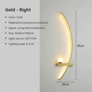 GobekUsa Black Gold Modern Wall Sconce for Bedroom Study Home Indoor Lighting