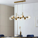 GobekUsa Black Gold Molecule Glass Ball Chandelier Modern Loft Lamp Living Room Kitchen Island Light