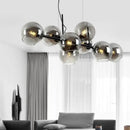 GobekUsa Black Gold Molecule Glass Ball Chandelier Modern Loft Lamp Living Room Kitchen Island Light