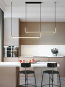 GobekUsa Black Gold Pendant Chandelier LED Ceiling Lamp for Modern Dining Room and Kitchen