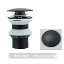 Brushed black & gold pop up sink drain with overflow bathroom accessory by Decorbites