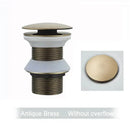 Brushed black & gold pop up sink drain with overflow bathroom accessory by Decorbites