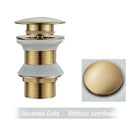 Brushed black & gold pop up sink drain with overflow bathroom accessory by Decorbites