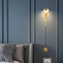 GobekUsa Black Gold Rotating LED Wall Lamp for Bedroom & Living Room