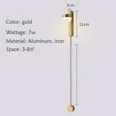 GobekUsa Black Gold Rotating LED Wall Lamp for Bedroom & Living Room