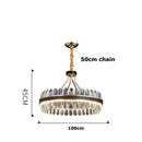 GobekUsa Black Gold Round LED Crystal Chandelier for Living Room - Modern Suspension Luminaire