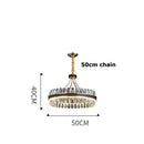 GobekUsa Black Gold Round LED Crystal Chandelier for Living Room - Modern Suspension Luminaire