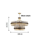 GobekUsa Black Gold Round LED Crystal Chandelier for Living Room - Modern Suspension Luminaire